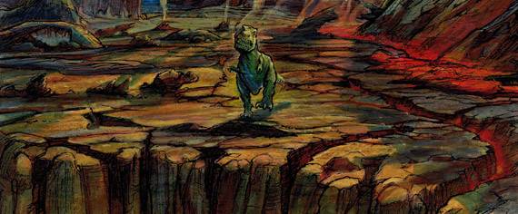 Dessin préparatoire pour Dino Island II - film animation en images de synthèse 3D - Gilles Cornu